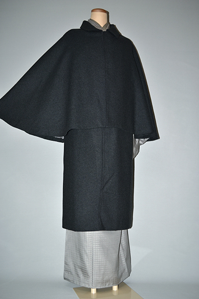 なないろ屋☆彡SALE■男性用和装コート■ウール混とんびコート　インバネスコート　濃グレー427