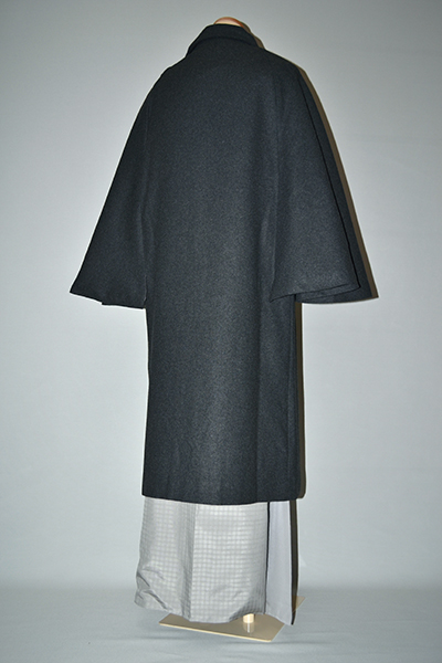 なないろ屋☆彡SALE■男性用和装コート■ウール混とんびコート　インバネスコート　濃グレー427