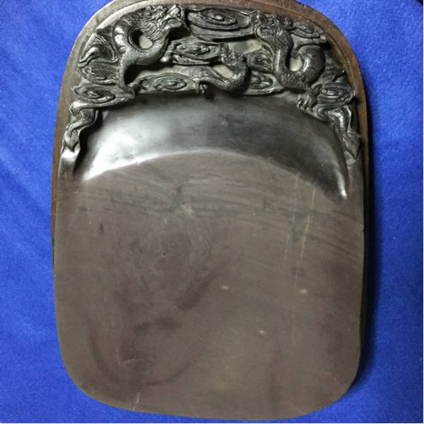 美術品・アンティーク・コレクション 端渓硯 雲龍文彫 趙子昴 名入り
