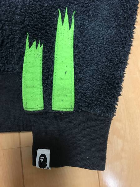 A BATHING APE 青山店限定 ボアフリースパンダフーディージャケット　BOA FLEECE PANDA HOODIE JACKET　黒　Ｍサイズ　中古 使用感有