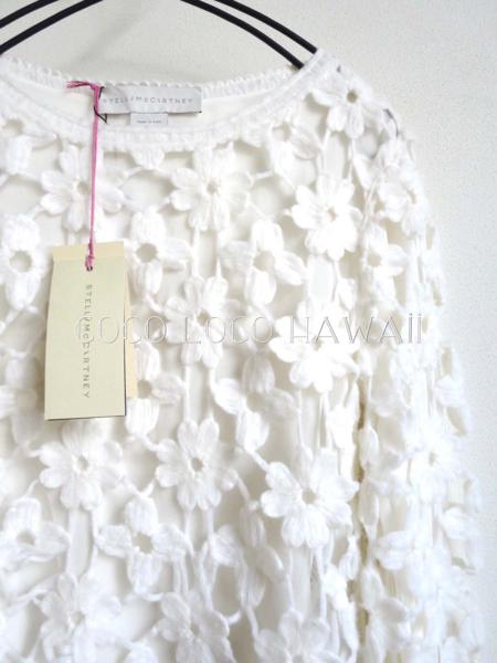 STELLA McCARTNEY ステラマッカートニー 15-16 F/W フラワーニットレース プルオーバー ホワイト/白 36