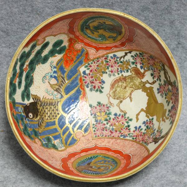 江戸時代前期～後期 色絵九谷人物文鉢 ホビー・楽器 古九谷様式 九谷焼