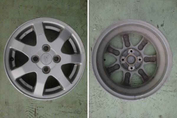 W899△ダイハツ ムーヴカスタム純正 アルミホイール 14×4.5J PCD:100 4