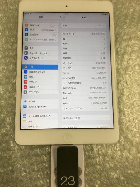 【Junk-A-16】ipadmini Retina Cellular 16GB 銀　0224-23
