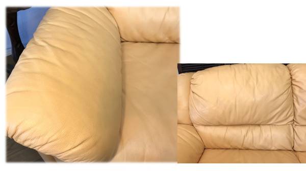 イタリアンレザー使用　ラブソファー