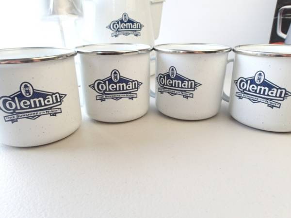 Coleman】限定ダイヤロゴ琺瑯コーヒーパーコレーター＆4マグカップ