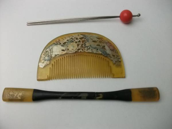お買い得，2025 べっ甲 / 簪 / 櫛 / 笄 年代物/骨董/アンティーク３点(かんざし)｜売買されたオークション情報、yahooの商品情報をアーカイブ公開 - オークファン かんざし