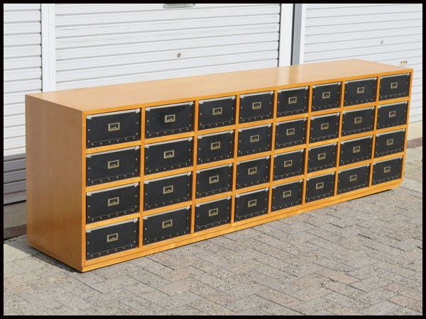 ◎大型木製 収納 キャビネット 幅238㎝ 整理箱 収納ケース 収納チェスト ファイルボックス 店舗什器