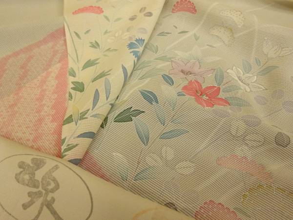 ★五泉／桔梗、等に鹿の子絞り【正絹夏絽付け下げ反物】