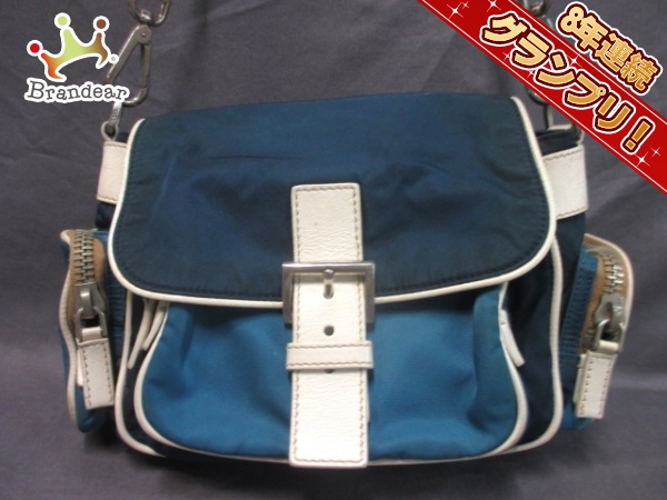 プラダ ショルダーバッグ - BR2901 ネイビー×ブルー×白 PRADA
