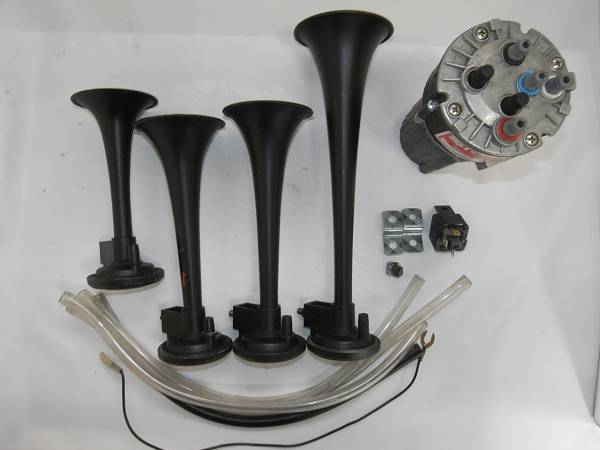 ステベル stebel STEBEL MP5 4連 エアーホーン 【 ウエディングマーチ 】 ミュージックホーン ヤンキーホーン 12 / 24V ★動作確認済★