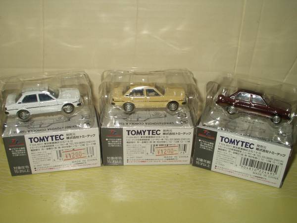 【絶版】トミカリミテッドヴィンテージ・カローラ 3台セット 絶版TLV N-7a/b/c トヨタ カローラ 1500 GL (1:64) 3台セット