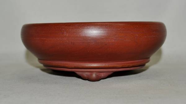 先代珠康三（章山）ミガキの雲足丸形の約16㌢の鉢 ringo68686