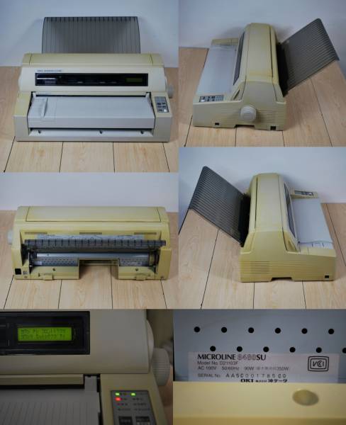 【OKI 】 MICROLINE8480SU　ドット・インパクトプリンター 印字確認済 替インクリボン付 ヤケ、使用感有り　中古品！JUNK扱い！