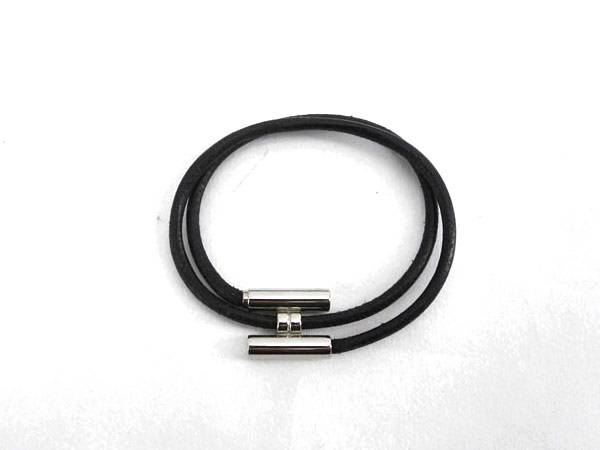 1円 エルメス トゥルニ レザー ブレスレット ブラウン×ゴールド金具 