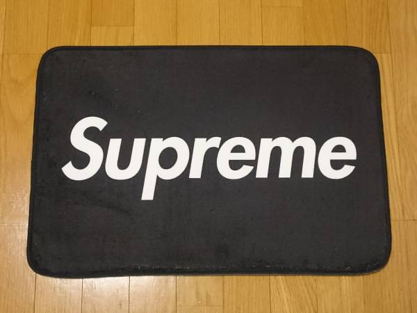 Supreme シュプリーム 玄関マット バスマット ノベルティ 黒 40cm×60cm