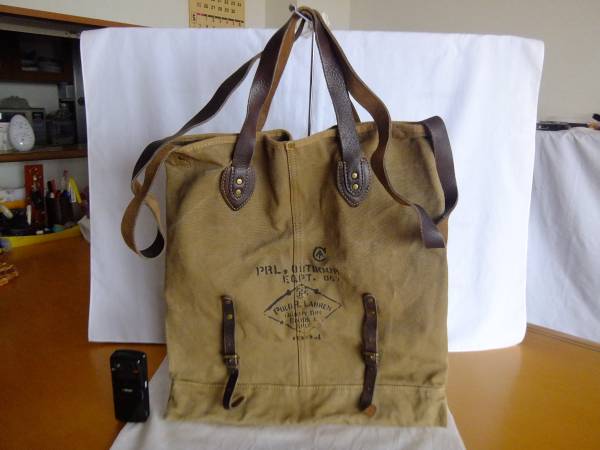 RALPH LAUREN ラルフローレン 2way トートバッグ キャンバス×レザー 