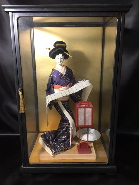 逸品 日本人形 芸者 人形 ガラスケース付 / アンティーク 着物 和風 逸品 日本人形 芸者 人形 ガラスケース付 / アンティーク 着物 和風