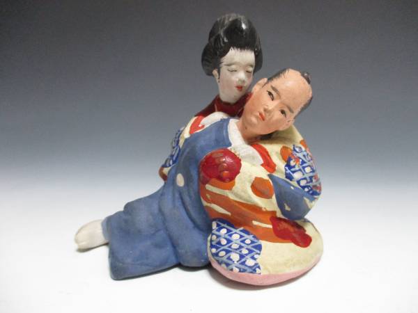 春画人形　陶器 置物 春画 置物 愛撫 人形 土人形 根付 博多人形(陶磁一般)｜売買された