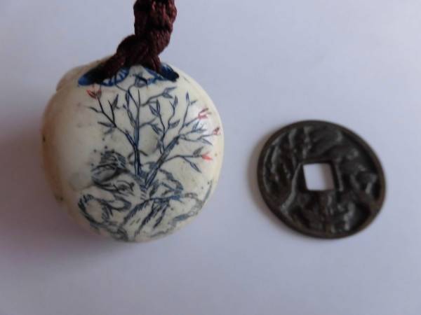 根付*布袋*時代物*和装小物**銘付き**