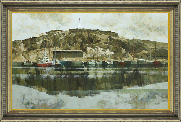 真作保証 森下武５０号フランスマルセイユの古城 名鑑１０００万日動画廊取扱作ル・サロン金賞