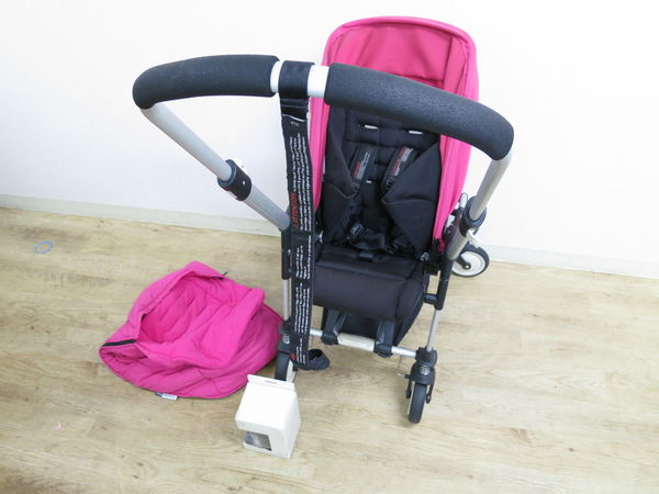 [ジャンク1円]bugaboo bee バガブービー ベビーカー AB型 両対面 折り畳み ピンク シティライフストローラー