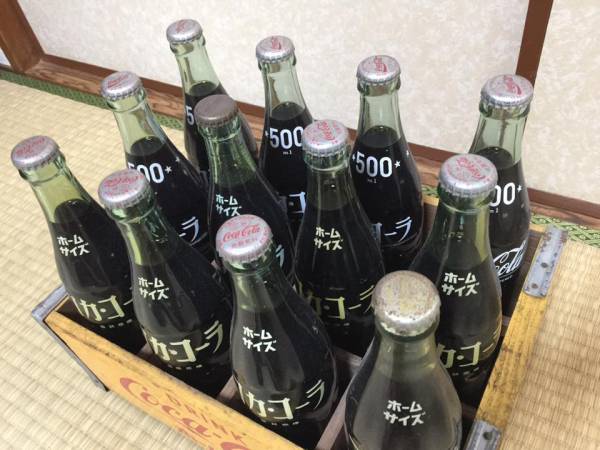 昭和レトロ コカコーラ 500ml 瓶 ボトル 未開封 12本 木箱瓶ケース付き