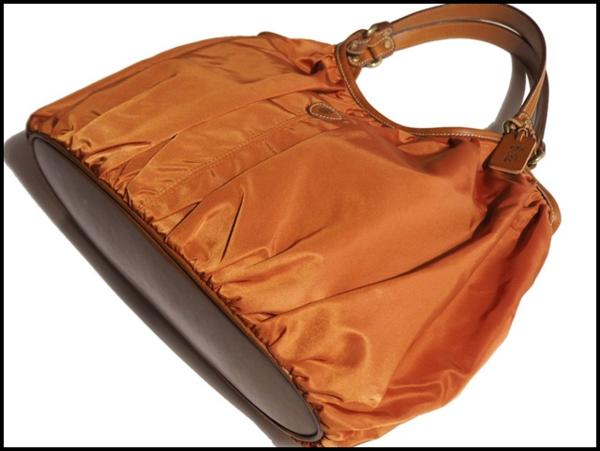中古】Felisi トートバッグ クロコ型押しレザー オレンジ 15/20/SA ふ 
