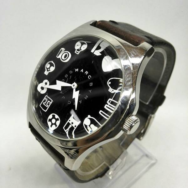 【稼働品】MARC BY MARC JACOBS マークジェイコブス MBM5021 ビッグフェイスクォーツ腕時計