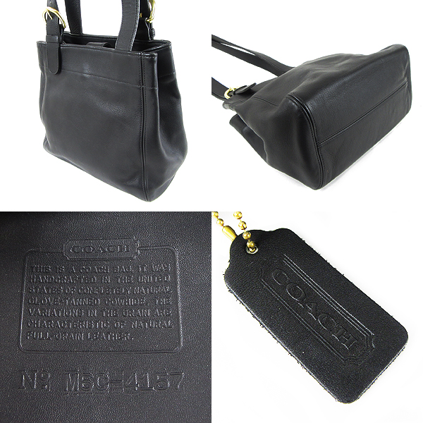 コーチ COACH レザー ショルダーバッグ 4157 ブラック 黒 トート 北β