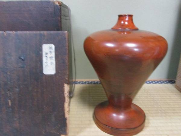 江戸時代 紀州根来塗 酒器花入瓶子 時代箱付 夕霧紀州根来塗椿皿