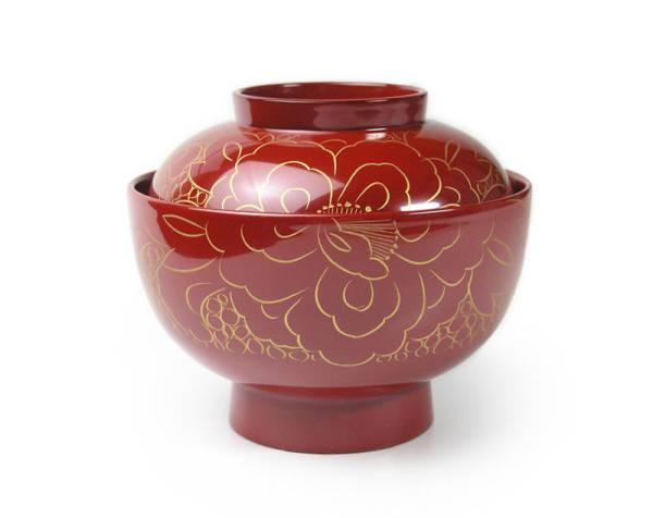 セール，新作登場 只今 ２０％ 中 濱田屋 創作漆器 越前塗 金牡丹 雑煮椀 総朱 1客 伝統工芸士 山本勝作(椀)｜売買されたオークション情報、yahooの商品情報をアーカイブ公開 - オークファン 椀