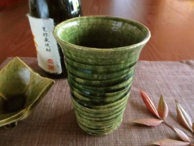 ★野々村浩司作/総織部削文焼酎杯 NO-108