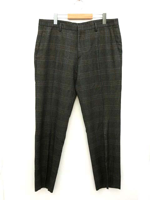 エトロ メンズ チェック柄ウールスラックスロングパンツ ETRO 44の