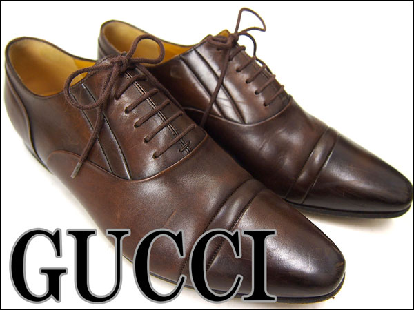 品質保証，最新作 イタリア製 GUCCI グッチ ストレートチップレザーシューズ39 1/2 24.5cm位 茶 S8042(男性用)｜売買されたオークション情報、yahooの商品情報をアーカイブ公開 - オークファン 靴