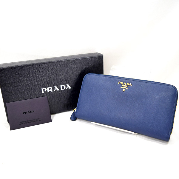 プラダ PRADA ラウンドファスナー PRADA（財布 コバルト ラウンド