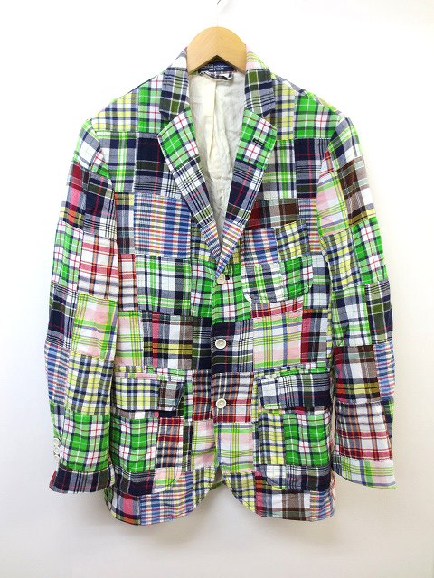 ラルフローレン RALPH LAUREN パッチワーク 3B テーラードジャケット S 