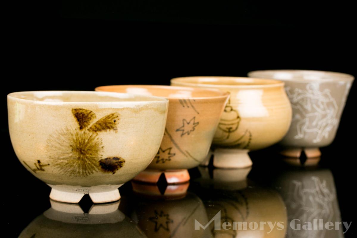 雅名碗百選前半】美術館級大名品 森香洲 希少作 三猿公御好摸虫明焼十 