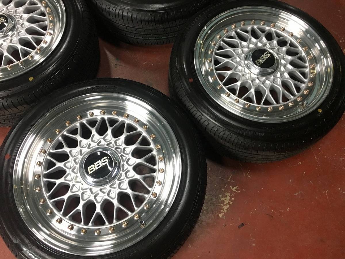 希少◇深リム BBS RS 4H100 6.5J+34 レストア 美品 165/55R15 新品