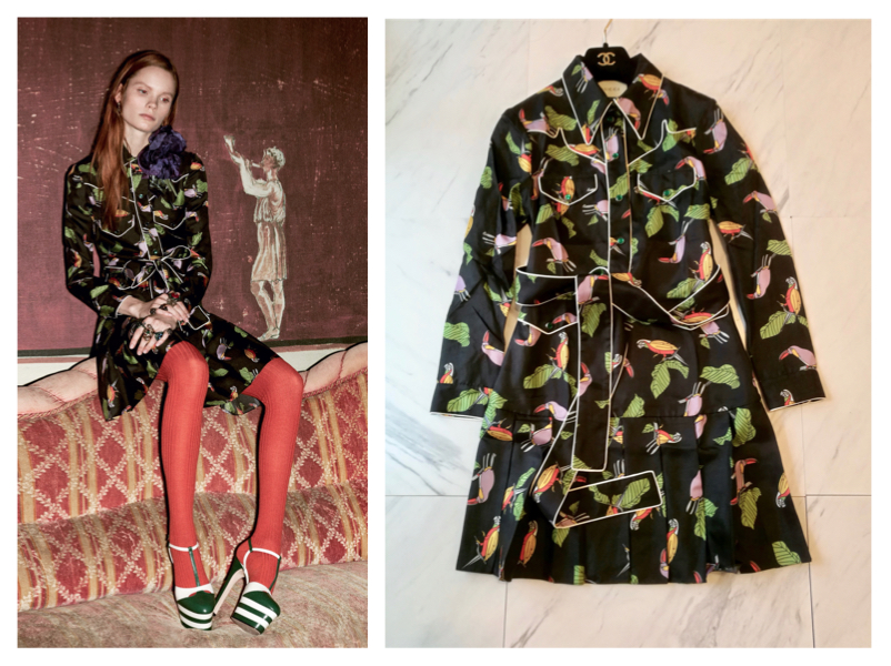 32万 未使用 GUCCI シルク シャツ ワンピース 【2016年秋冬コレクションモデル】38 国内正規品 / 16aw ミケーレ