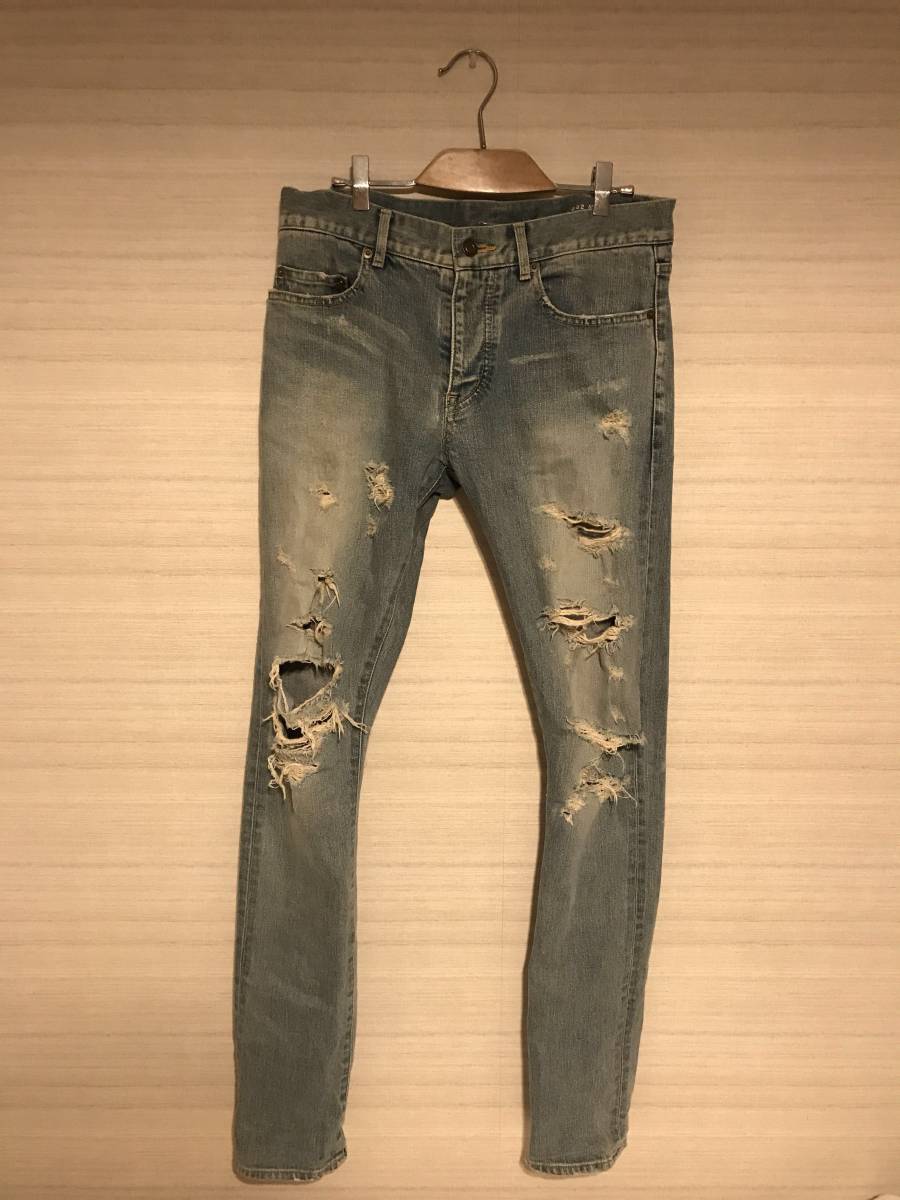 サンローラン saint laurent 2014aw デニム ジーンズ デストロイ