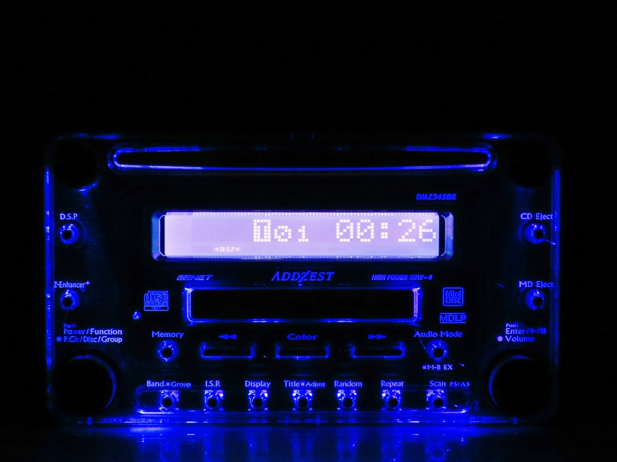 カーオーディオ アゼスト DMZ345BK CD-R/MDLP/AUX対応 管理記号64f7