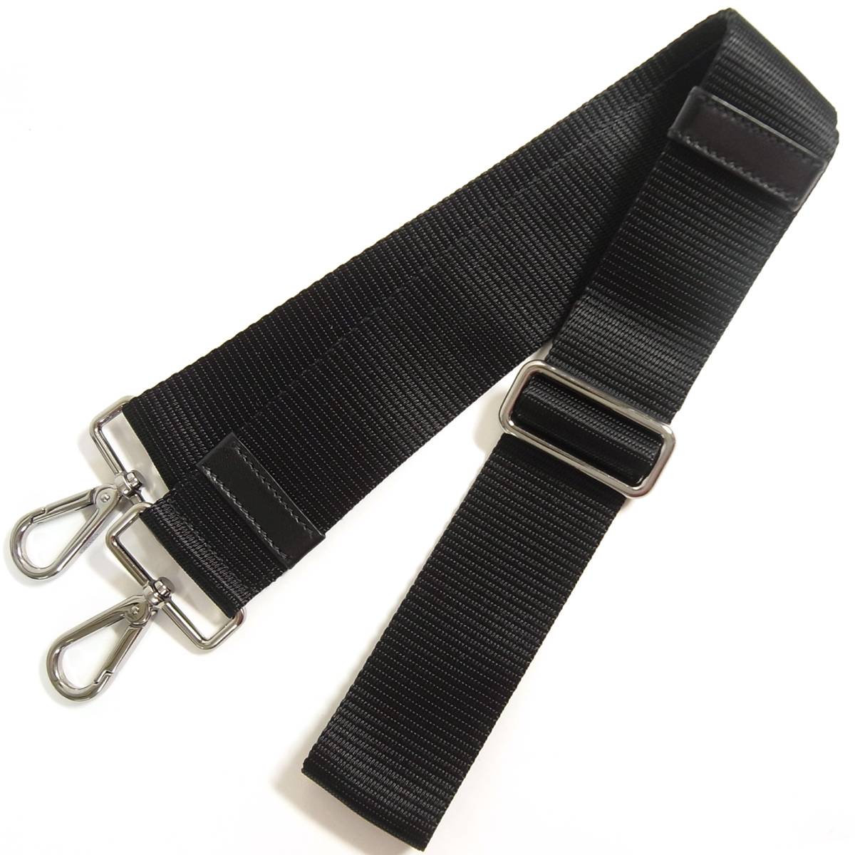 美品 PRADA プラダ ショルダーストラップ 黒 ブラック シルバー金具 
