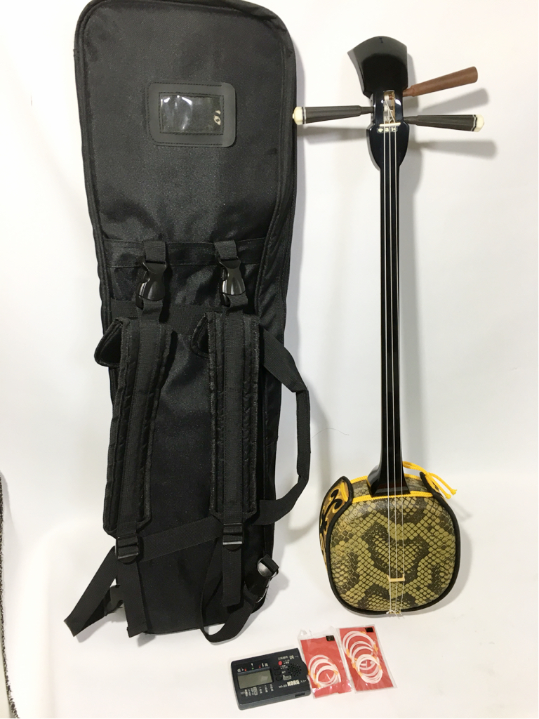 D-15 三線 沖縄三味線 ソフトケースバッグ 弦 チューナー付き！ 03