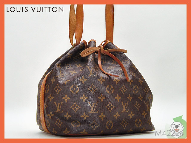 LV ヴィトン M42226 モノグラム プチノエ 巾着型 ショルダーバッグ