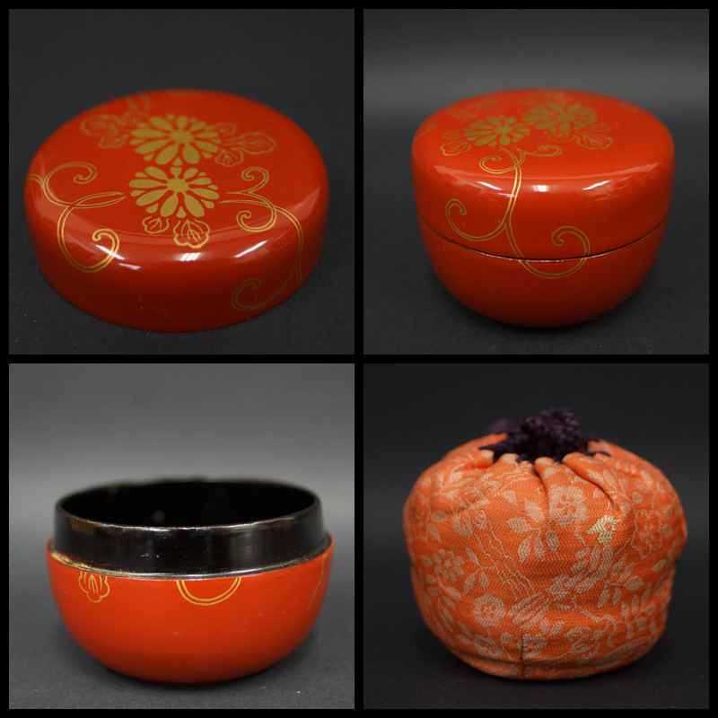 茶道具 棗 金蒔絵 | なつめ ⁄ 松梅花文 茶入 江戸時代 時代箱 鵬