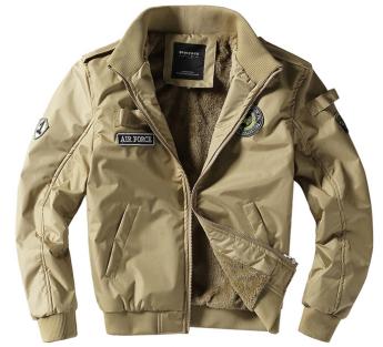 メンズ あったか　裏ボア　ミリタリー　空軍ジャケット　フライトジャケット スタジャン　野球服 ライダース　カーキXXL　