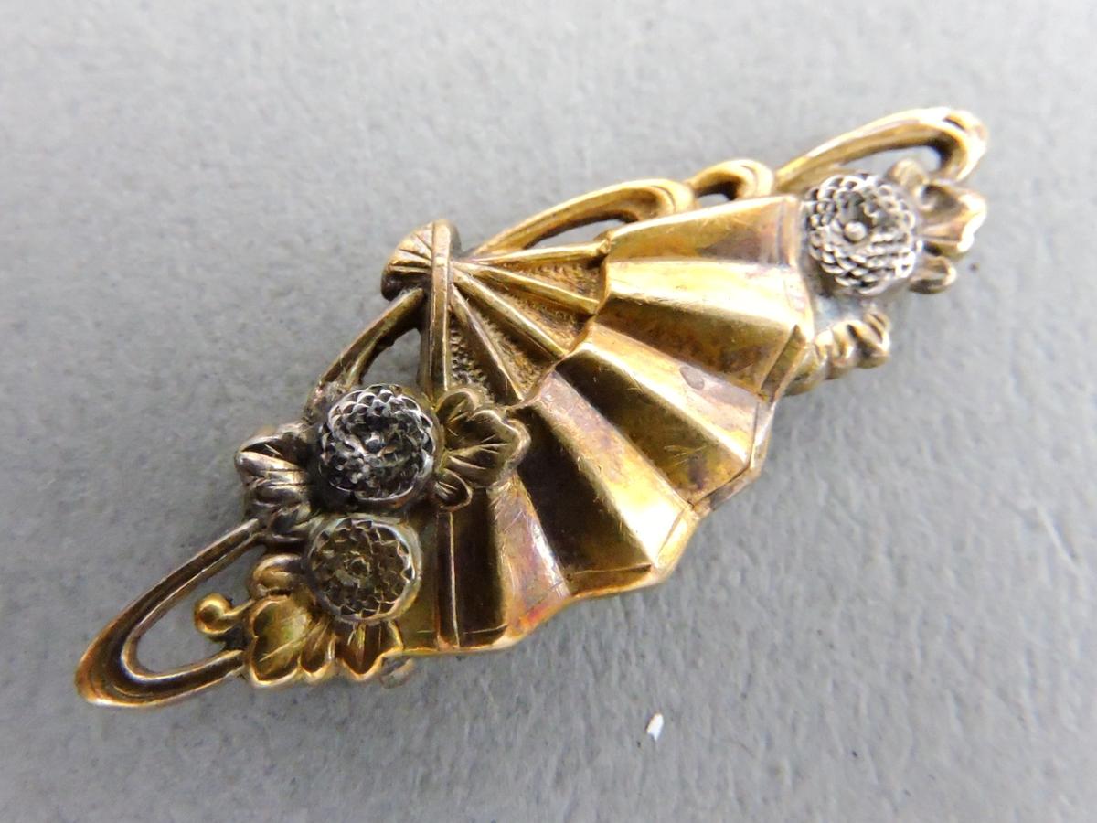 K18 イエローゴールド 18金 装飾品 和風工芸品 扇子 扇 モチーフ 約3.1ｇ