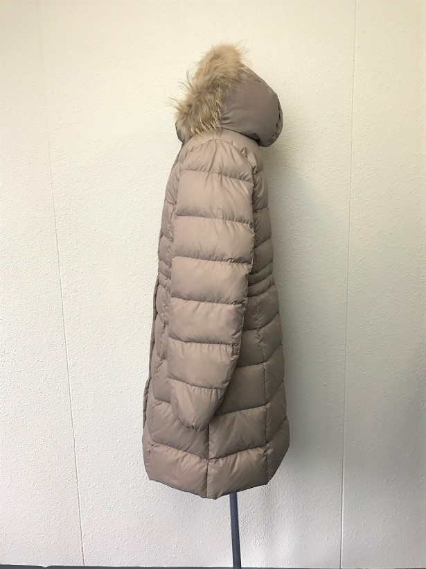 ★新品・未使用★メリオン 高級フランスダウン使用 ファー付ダウンコート (トープ/11号/L) 美品