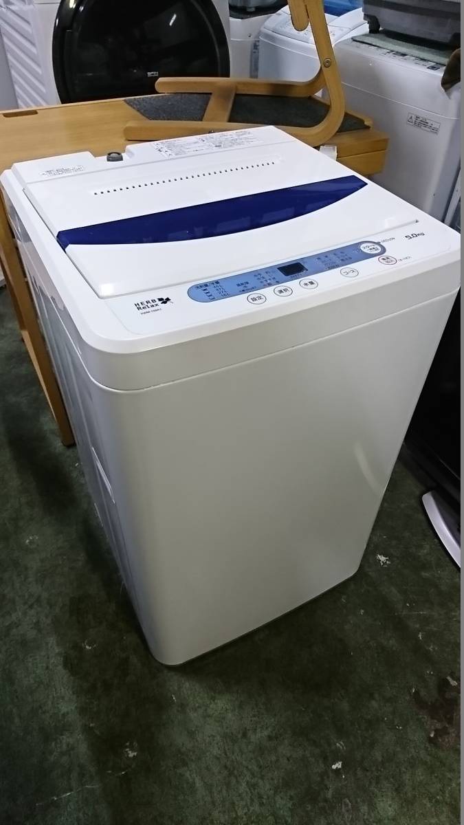 中古 5.0kg 全自動洗濯機 YWM-T50A1 ヤマダ電機 ブルー 2016年 ヤマダ 